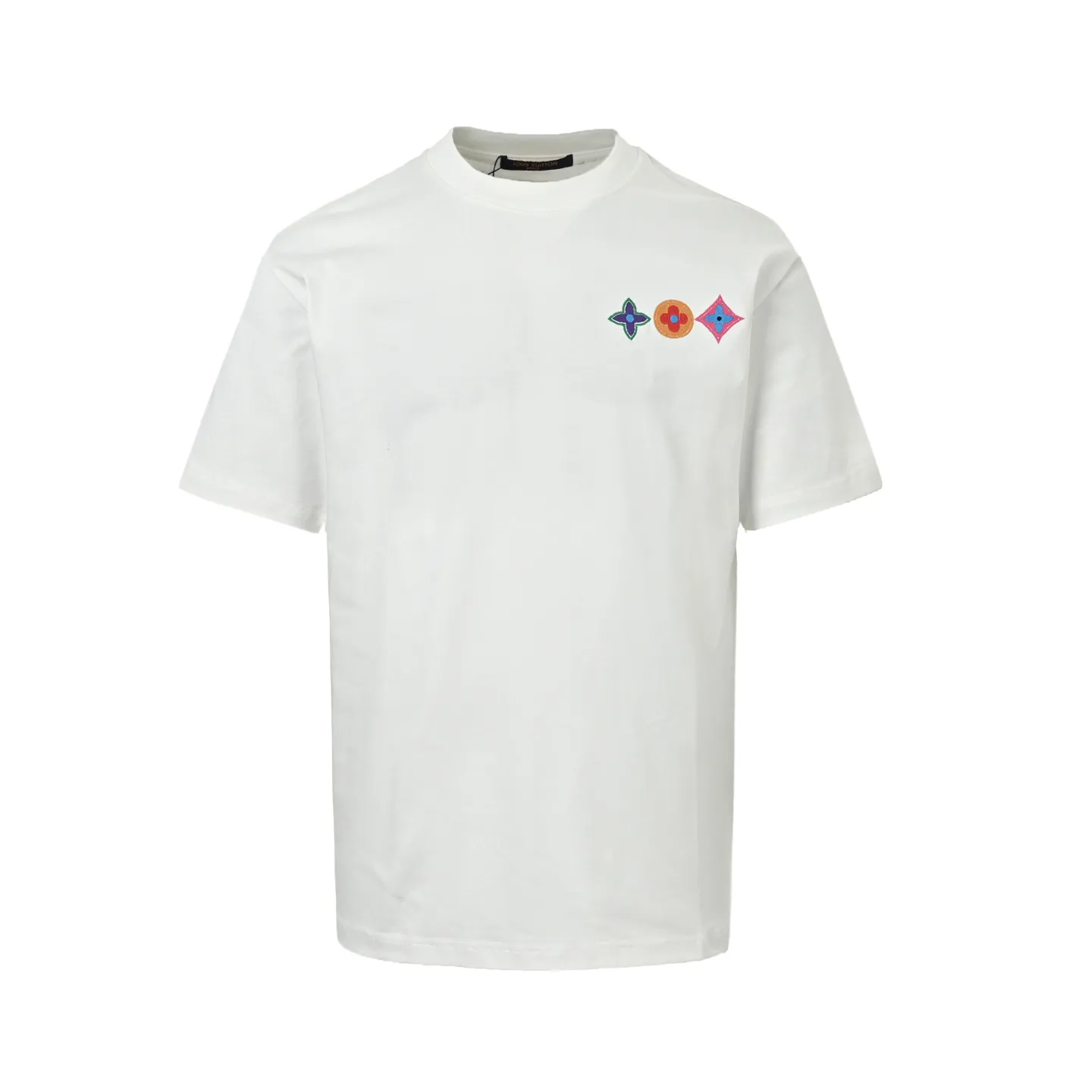 Louis Vuitton/Louis Vuitton colorful three-flower embroidered short sleeves